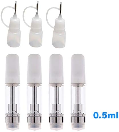 4Pcs 0.5ML White Tip CCell Cartridges with Plastic Bottle