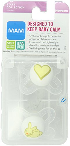 MAM Start Silicone Pacifier, Colors May Vary, 2-Count