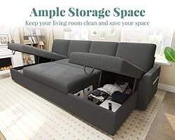 PaPaJet 110 Inch Sleeper Sofa, Oversized Pull Out