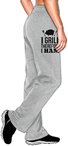 JUHGN Women I Grill therefore I Ham SoftCamping Fashion Sweatpants Leisure Wear M Ash