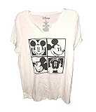 Disney Classic Mickey Mouse Pajama T Shirt Top - Warhol Print - Black White