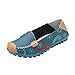 Maybest Women Bright Color Casual Flower Printed Slip On Leather Flat Pumps Moccasins Dancing Shoes