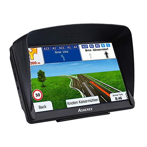 car GPS Navigation 7 inch HD Universal GPS Real Voice Spoken Turn-by-Turn Direction Reminding 8 GB ROM 256 MB Global Navigation Satellite System - Newest Map + Lifetime Free Updates