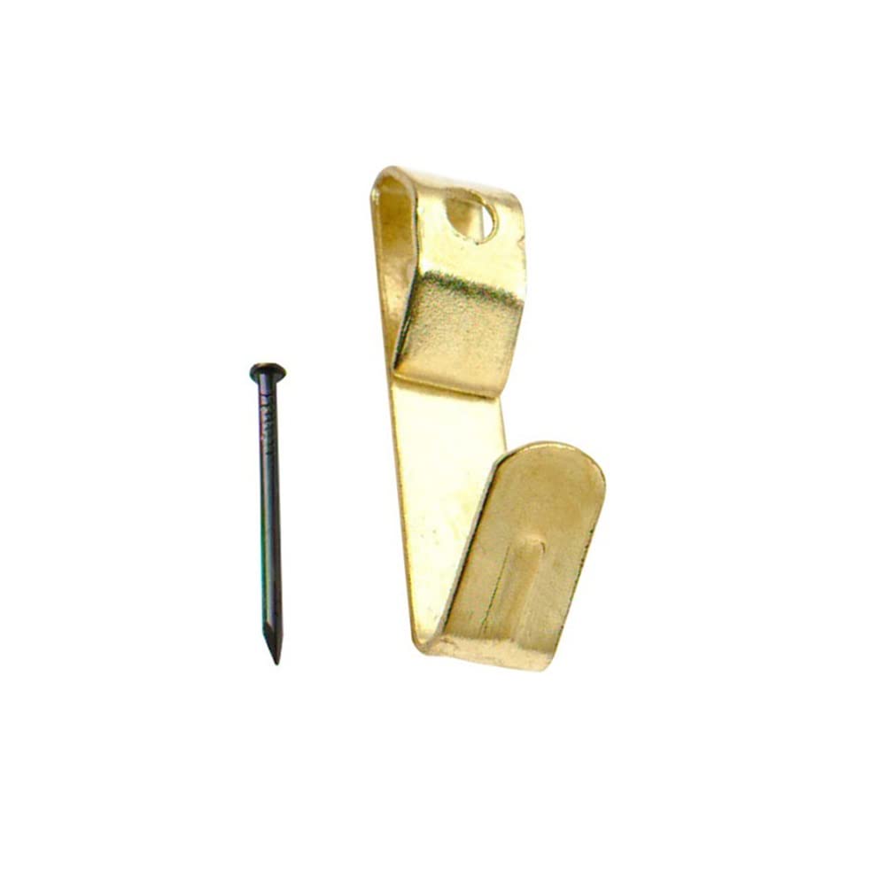 Merriway® BH00082 (25 Pcs) Single EB Brass Plated Small Number 1 Picture Mirror Hanging Hook and Pins - Pack of 25 Pieces