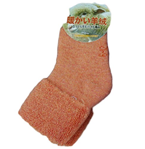 Lovely Annie 3 Pairs Pack Children Cashmere Wool Socks Plain Color 12M-24M (Rose, Orange, Red) - Thumbnail 2