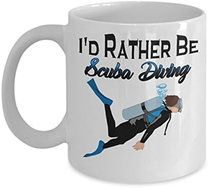 I'd Rather Be Scuba Diving Coffee Mug (11 oz) - Perfect Gift For Men &amp; Women - Best Office Cup For Your Coworkers, Birthday Gift