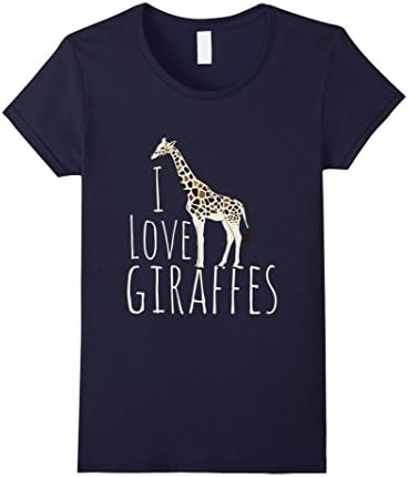 Women's I love Giraffes shirt Giraffe lover t shirt Girrafe tee XL Navy