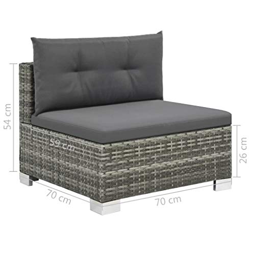 Festnight Gartensofa-Set 28-TLG. | Poly Rattan Lounge Set Lounge Möbel | Lounge Sofa Garnitur | Rattan Gartenmöbel Gartenset | Garten Sitzgruppe | Gartengarnitur | Grau – Bild 8