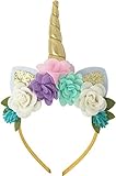PoshPeanut Unicorn Childrens Party Hat Horn Glitter Hard Headband Spiral Unicorn Horn (Pink, Purple, Teal)