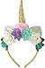Posh Peanut Unicorn Childrens Party Hat Horn Glitter Hard Headband Spiral Unicorn Horn Photo Props Cosplay (Pink, Purple , Teal)