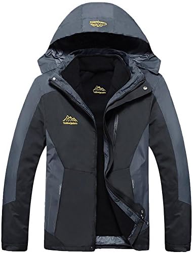 M&C Outdoor couple models three-in-one two-piece Jackets Men and women plus velvet warmth liner warm clothing coat Unisex , black male , xl