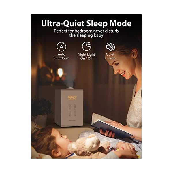 Elechomes Humidifier for Large Room Bedroom Plants, SH8820 Warm and