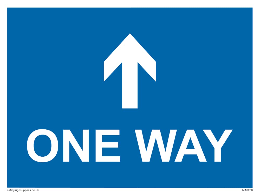Pack of five - One way with up directional arrow Sign - 200x150mm - A5L