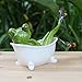 3D Creative Frog Figurine, Red Eyed Tree Frog Lying in The Bathtub, Novelty Frog Collectibles Funny Decor for Bathroom Home Desk