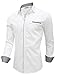 TAM WARE Mens Classic Slim Fit Contrast Inner Long Sleeve Dress Shirts TWNMS314S-1-310N-WHITE-US L