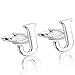 MOWOM Silver Tone 2PCS Rhodium Plated Cufflinks Initial Letter Capital Alphabet J Shirt Wedding
