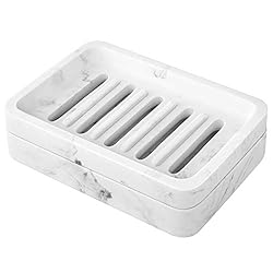 MoKo Soap Dish, Dual-Layer Resin Bar Soap Tray