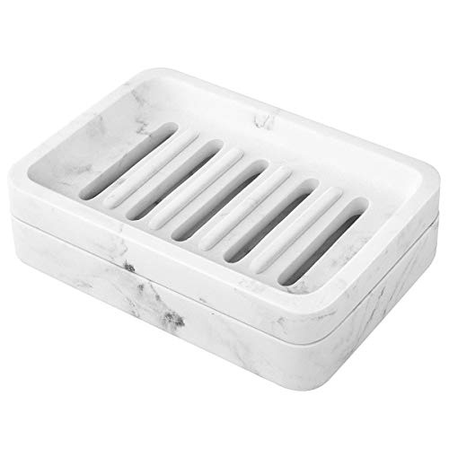 MoKo Soap Dish, Dual-Layer Resin Bar Soap Tray