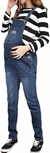 Soft Adjustable Denim Bib Maternity Overall XS-3XL
