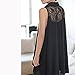 Asher Womens Summer Loose Sleeveless Long Tunic Top Blouse (XL, Black)