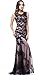 Babyonlinedress® Scoop Neck Mermaid Black lace Applique Evening Prom Dress