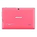 Alldaymall 7'' Tablet - Android 4.4, Quad Core, HD 1024x600, Dual Camera, Bluetooth, Wi-Fi, 8GB, 3D Game Supported - Pink