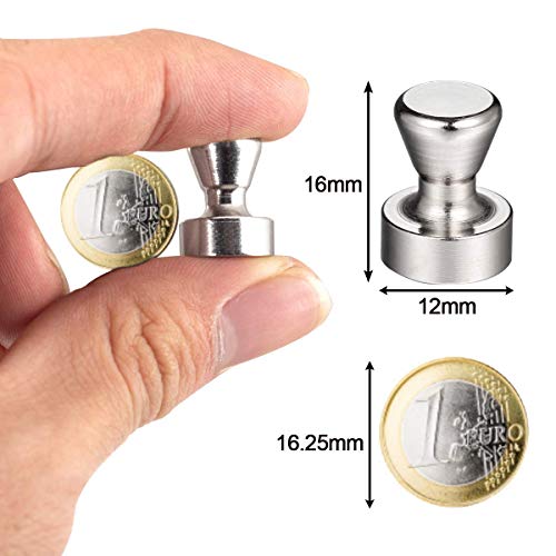 Aistuo Magnete für Magnettafel,15 Stücke Magnetische Push Pins für Kühlschrank, N52 Magnete mit Griff,Magnettafel und Whiteboard