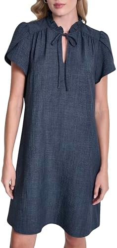 dkny pleated tie-waist dress DKNY Pleated Tie Waist Chiffon Midi Dress in Blue