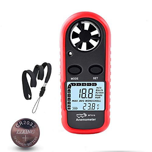 Anemometer Handheld Wind Speed Meter Gauge, Digital Air Temperature Anemometer HVAC Velometer Wind Velocity Meter Thermometer with Backlight Chill MAX AVG for Shooting Windsurfing Kitesurfing Sailing - Thumbnail 7