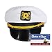 Captain's Yacht Sailors Hat (4 Pack) ● Captain’s Hats Are A Great Family Cruise Accessory for Men, Women, Teens, Kids ● Black & White Yacht Hat Set for Parties Halloween Costume Accessory,