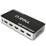 Tigeo 5 x 1 HDMI Switch [Ultra HD 4K x 2K Premium 5 port High speed HDMI switch with IR wireless remote and AC Power adapter - supports 3D, 1080p