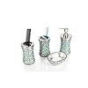 nu steel Sea Foam Collection Bathroom Accessories, 4 Bath Set Including Soap Dish, Lotion Dispenser, Tumbler Mug…