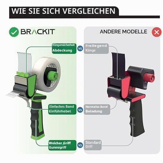 brackit Transparentes Verpackungsband mit Spender, 48 mm x 66 m, Packung mit 6 Rollen – Starkes, strapazierfähiges Packband für regelmäßigen Gebrauch oder Umzug – Versiegelt einfach Ihre Pakete und 3