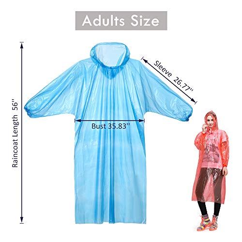 Disposable Rain Ponchos Bulk Pack of Family , Adults Waterproof