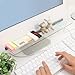 Home-organizer Tech Notes Holder and Reminder Memo Board for Computer Monitors Screen Acrylic Message Boards Memo Pads with Two Small Desktop Storage Boxes Pencil Holders