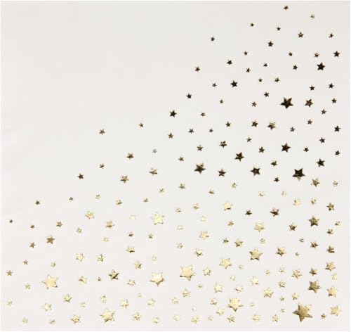 Star Gold Luxury 3-Ply Napkins - 6.5 x 6.5 Inch, 50 Pack Disposable Paper Napkins for Events