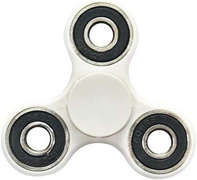 Trainshow Fidget Tri-Spinner Toy Stress Reducer Ceramic Bearing - Perfect For ADD, ADHD, Anti-Anxiety, and Autism Adult Children (White)