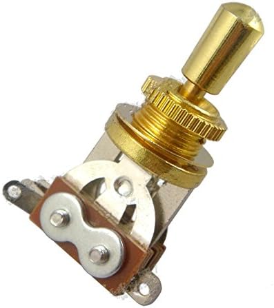 Electric Guitar 3 Way Toggle Switch Pickup Selector Switch with Brass Tip Knob (Gold)