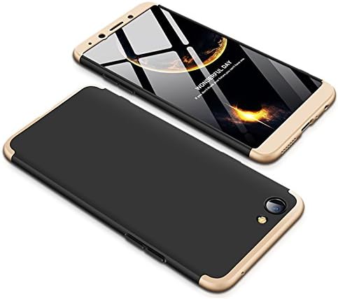 OPPO Realme 1 Case OPPO Realme 1 Cover [Screen Protector Included] 3 in 1 Anti-Scratch Exact Slim Full Body Protection Thin Case for OPPO Realme 1 360°complete package protection-Black Gold