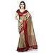 Rajnandini Saree for women Tussar Silk Stripes Printed Indian Traditional Saree (JOPLNB3011C_Beige&Maroon_Free Size)