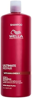 – Wella Ultimate Repair Shampoo – Tiefenreinigungsshampoo mit Metal-Purifier-Technologie – reparierendes Feuchtigkeitsshampoo – 1 l