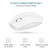 VicTsing 2.4G Slim Wireless Mouse with Nano Receiver, Noiseless and Silent Click with 1600 DPI for PC, Laptop, Tablet, Computer, and Mac, White and Golden