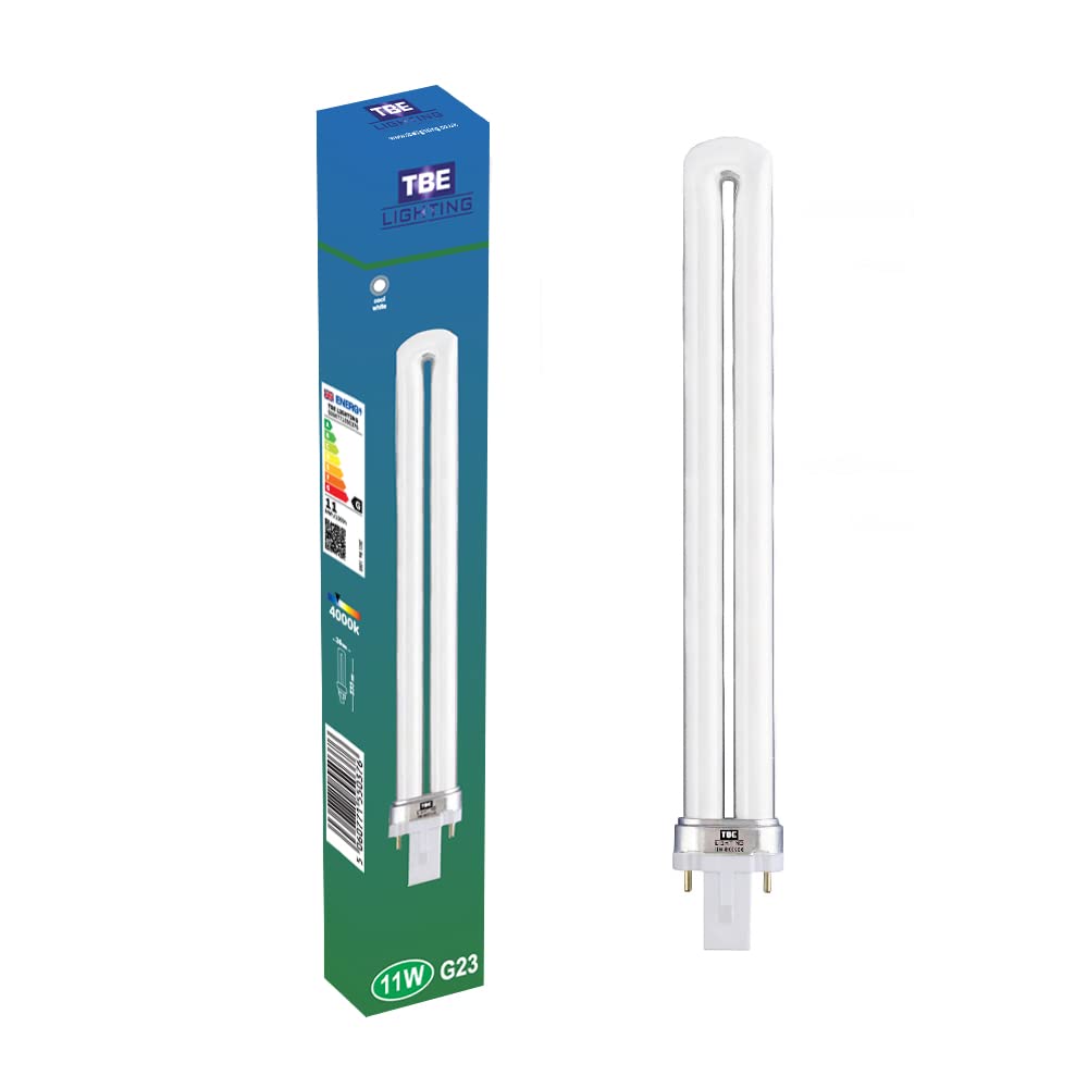TBE LIGHTING 11w G23 2-Pin CFL Energy Saving Lamps - Cool White 4000K, 8000 Hour Life, 660 Lumen
