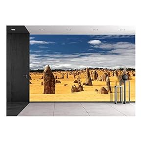 Landscape with Various Stones in The Desert - Removable Wall Mural | Self-Adhesive Large Wallpaper - 66x96 inches