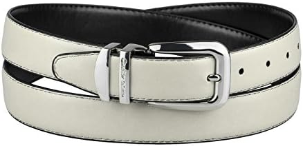 Reversible Belt Wide Solid Colors Black Bonded Leather Silver-Tone Bkle
