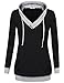 women's hoodie sweatshirt,Timeson Women's V-Neck Long Sleeve Pullover Cute Hoodies with Kangaroo Pocket Black Medium