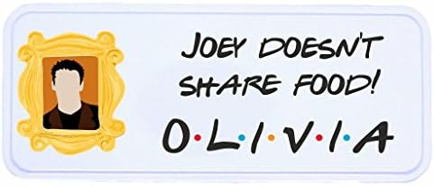 Uveeka - Joey - Doesn't Share Food - Stationary Pencil Tin Case W/Name- F.R.I.E.N.D.S TV Themed Gifts for Fans - Friends TV Show (Personalised)