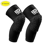 Lepfun A7000 Crash Proof Basketball Knee Pads with Antislip Honeycomb Pads Support ，（1 Pair）Long Leg Sleeve Protector Gear (XL)