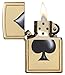 Zippo Black Spade Pocket Lighter, High Polish Brass