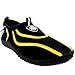 AquaShield Womens Beach Pool Exercise Yoga Slip On Aerobics Water Socks Surf Shoes - 40 - ZWS0013 Black/Yellow